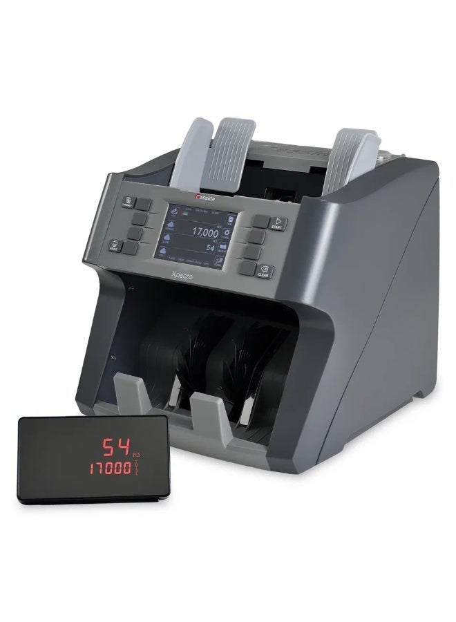 Cassida Set Cassida XPECTO Mix Value Counter Cash Counting Machine Detector Bill Counter With Cassida Cover 15 Currencies SN Reading For AED USD EUR GBP - Image 1